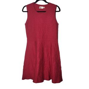 Eliza‎ J Women's Hot Pink Textured Sleeveless Dress Size Medium Summer Bright